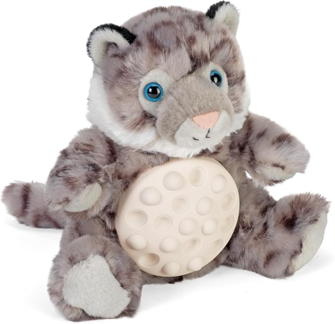 Wild Republic Poppykins Mini Snow Leopard, Stuffed Animal, 7.5 Inches, Plush Toy, Fill is Spun Recycled Water Bottles