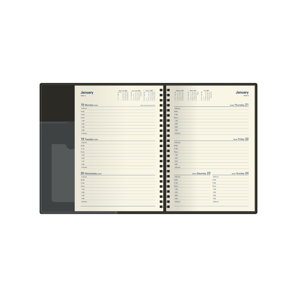 DIARY 2027 DEBDEN ASSOCIATE II A5 4551.U99 WTV BLACK
