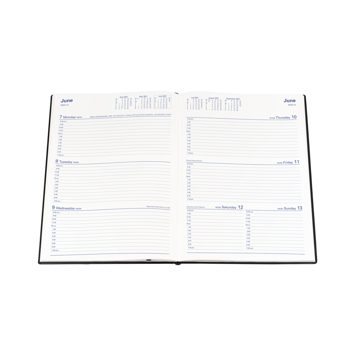 DIARY 2027 COLLINS BELMONT A4 347.V99 PVC WTV BLACK