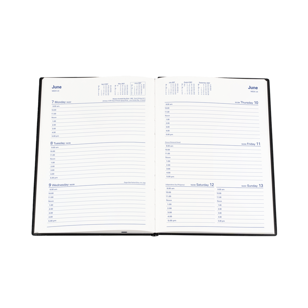 DIARY 2027 COLLINS BELMONT A5 387.V99 PVC WTV BLACK