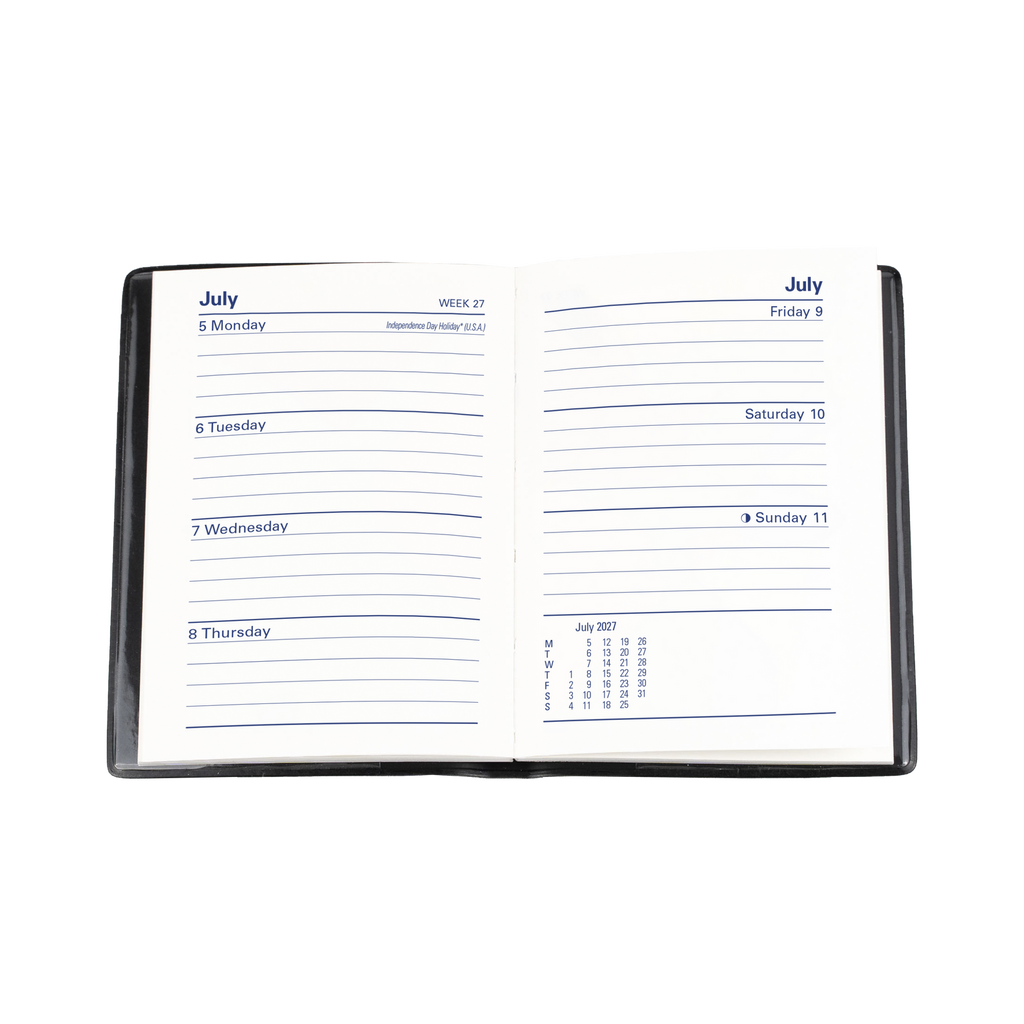 DIARY 2027 COLLINS BELMONT A7 337.V99 PVC POCKET WTV BLACK
