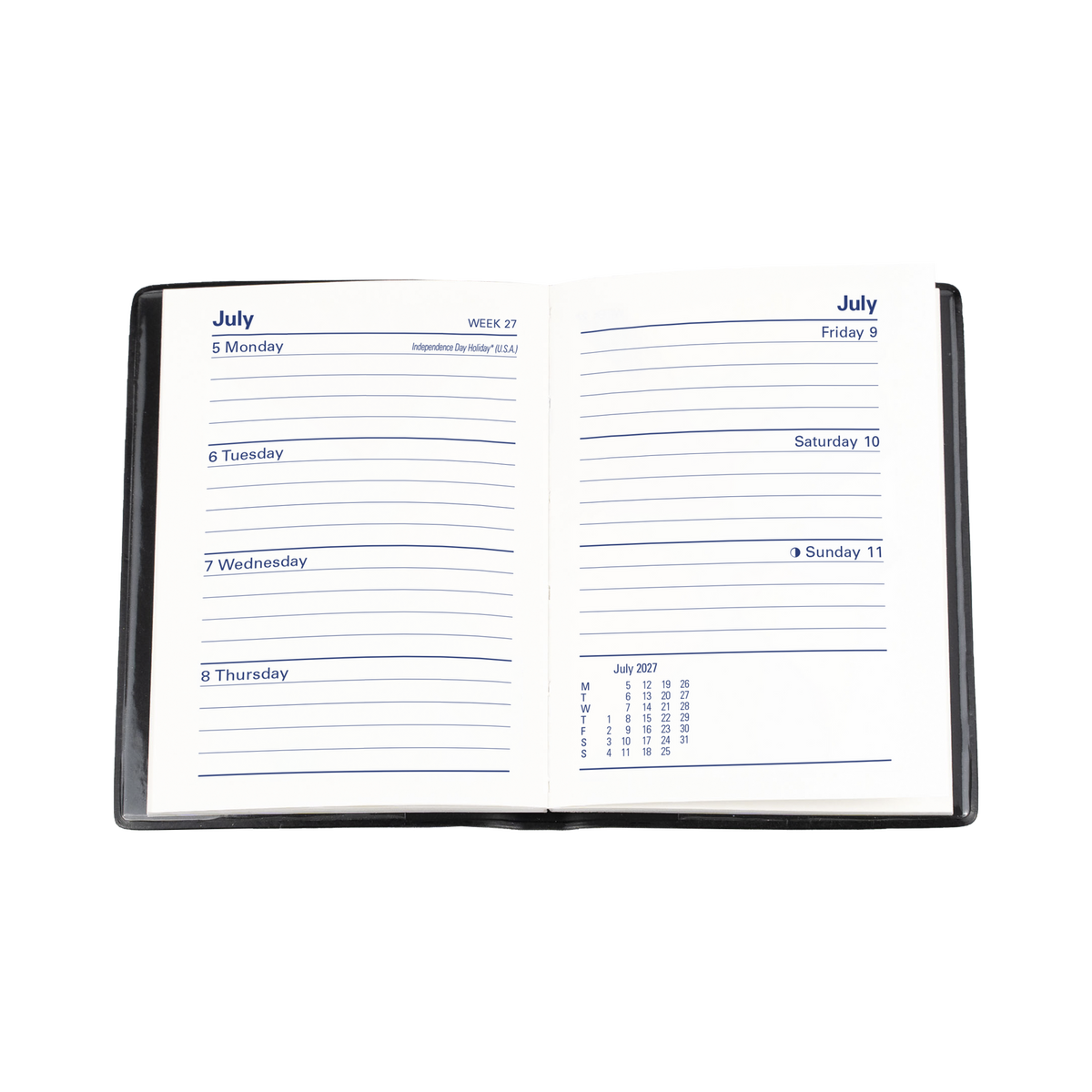DIARY 2027 COLLINS BELMONT A7 337.V99 PVC POCKET WTV BLACK