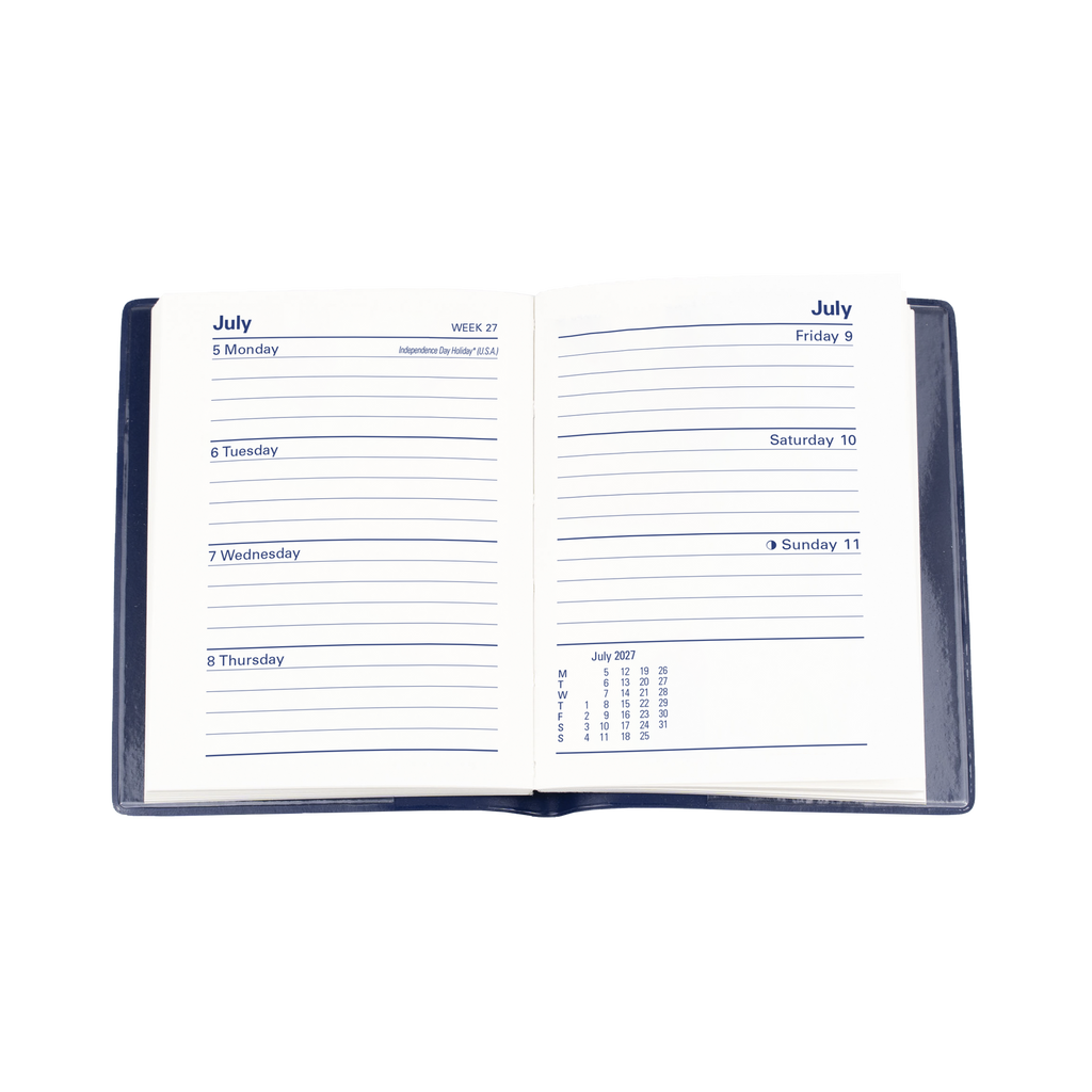 DIARY 2027 COLLINS BELMONT A7 337P.V99 PVC PKT W/PENCIL WTV BLACK