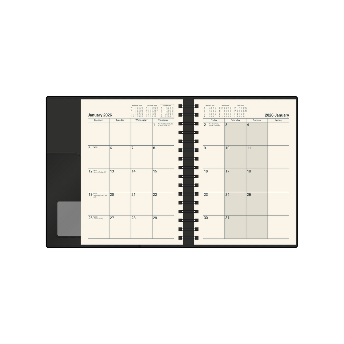 DIARY 2027 COLLINS VANESSA A4 145.V99 DTP BLACK