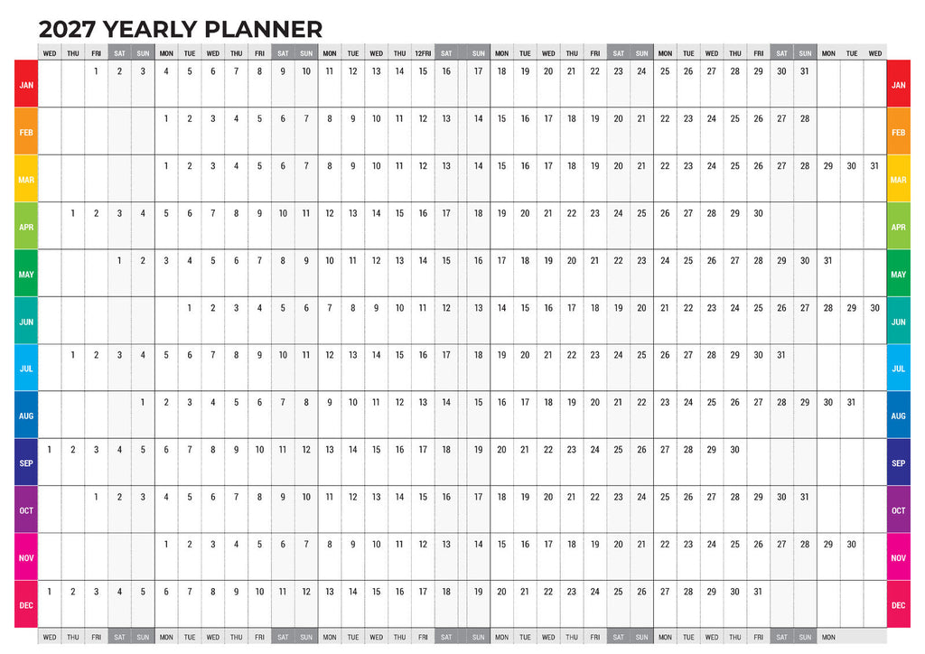 2027 EVERYDAY PLANNER A4 MONTH TO VIEW 279 X 210MM