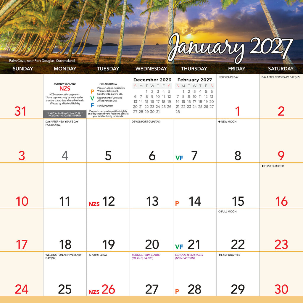 2027 Calendar Bartel Scenic Beauty Magnetic Wall, MC706