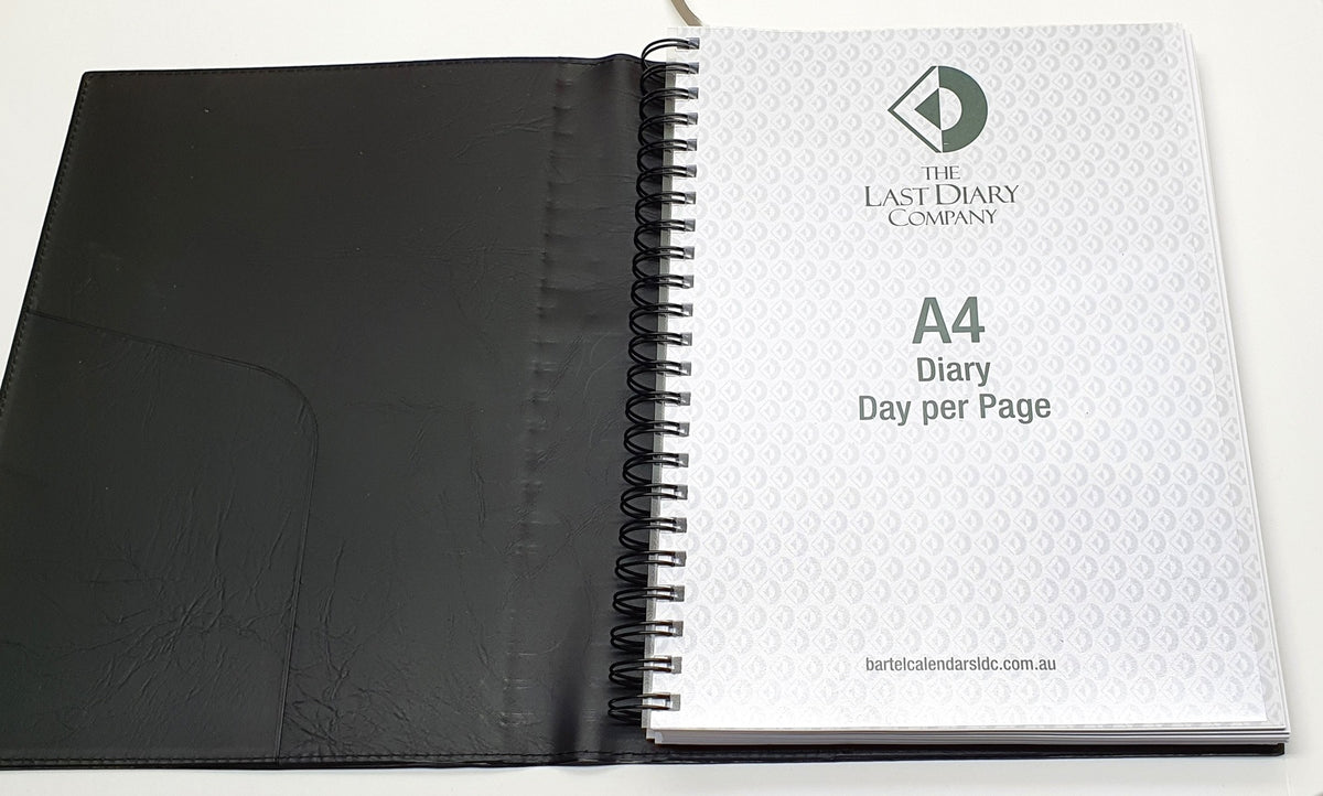 The Last Diary Company Ainsley 2026-2027 Financial Year Diary A4 Day to Page Black