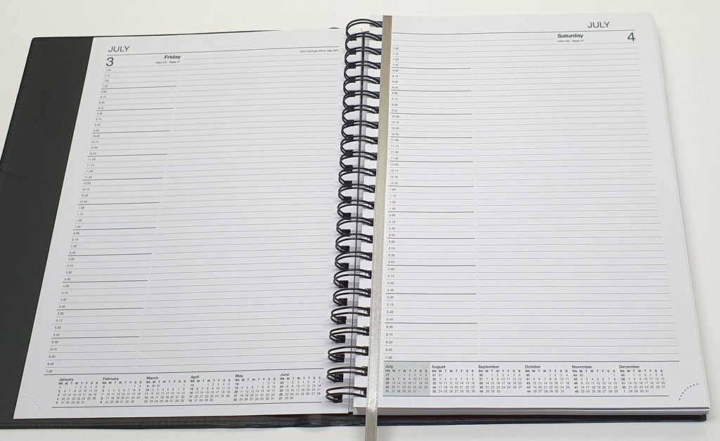 The Last Diary Company Ainsley 2026-2027 Financial Year Diary A4 Day to Page Black