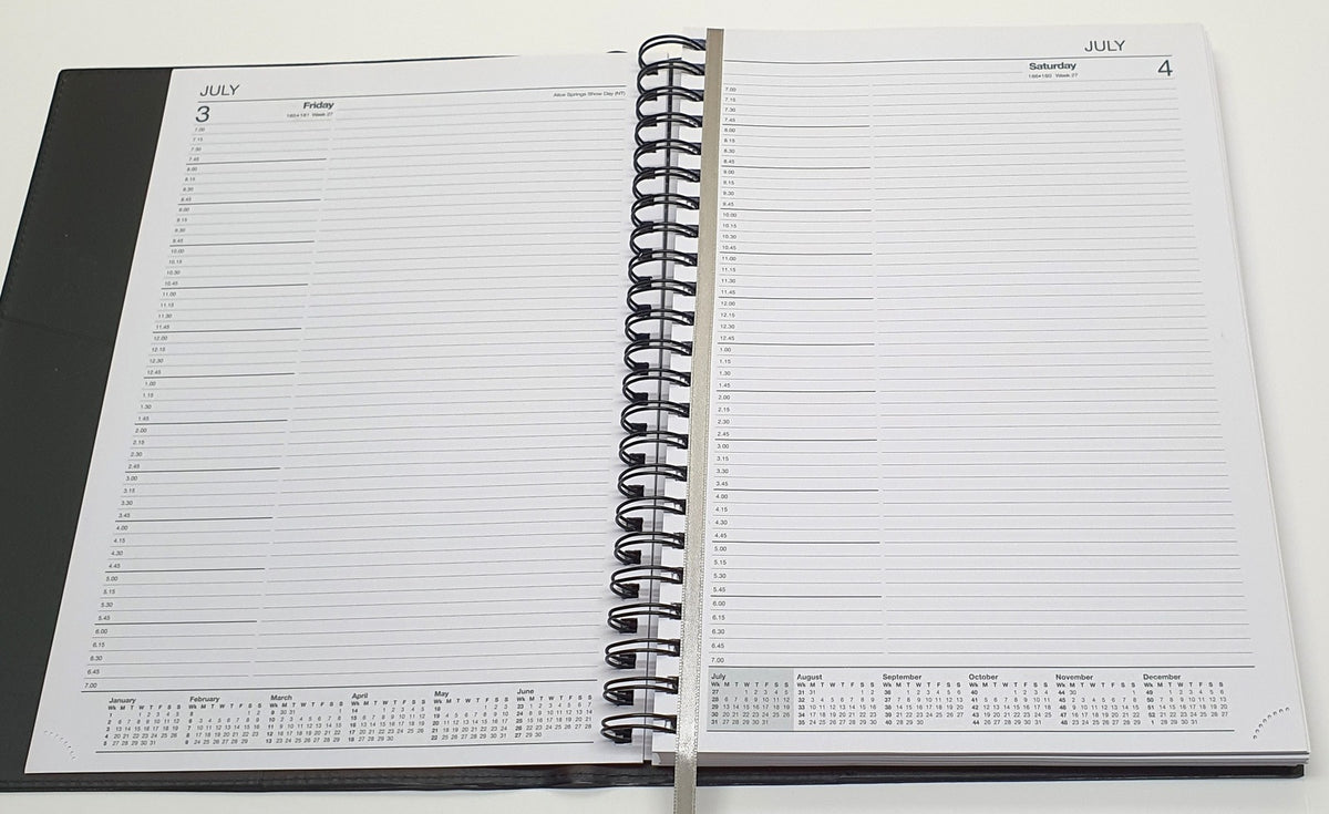 The Last Diary Company Ainsley 2026-2027 Financial Year Diary A4 Day to Page Black