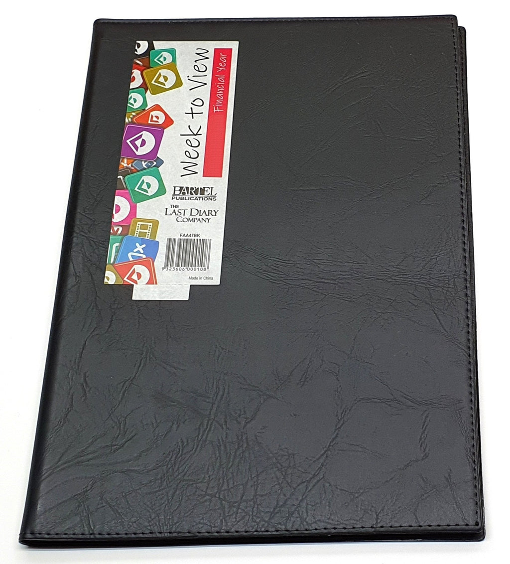 The Last Diary Company Ainsley 2026-2027 Financial Year Diary A4 Week to View Black