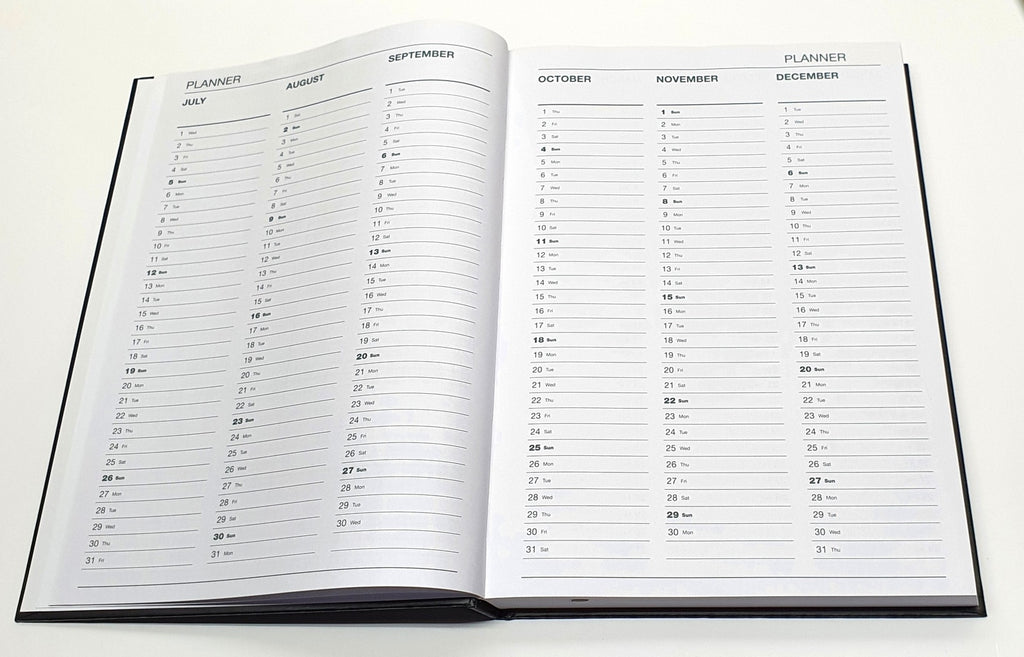 The Last Diary Company Becall 2026-2027 Financial Year Diary A4 Week to View Black