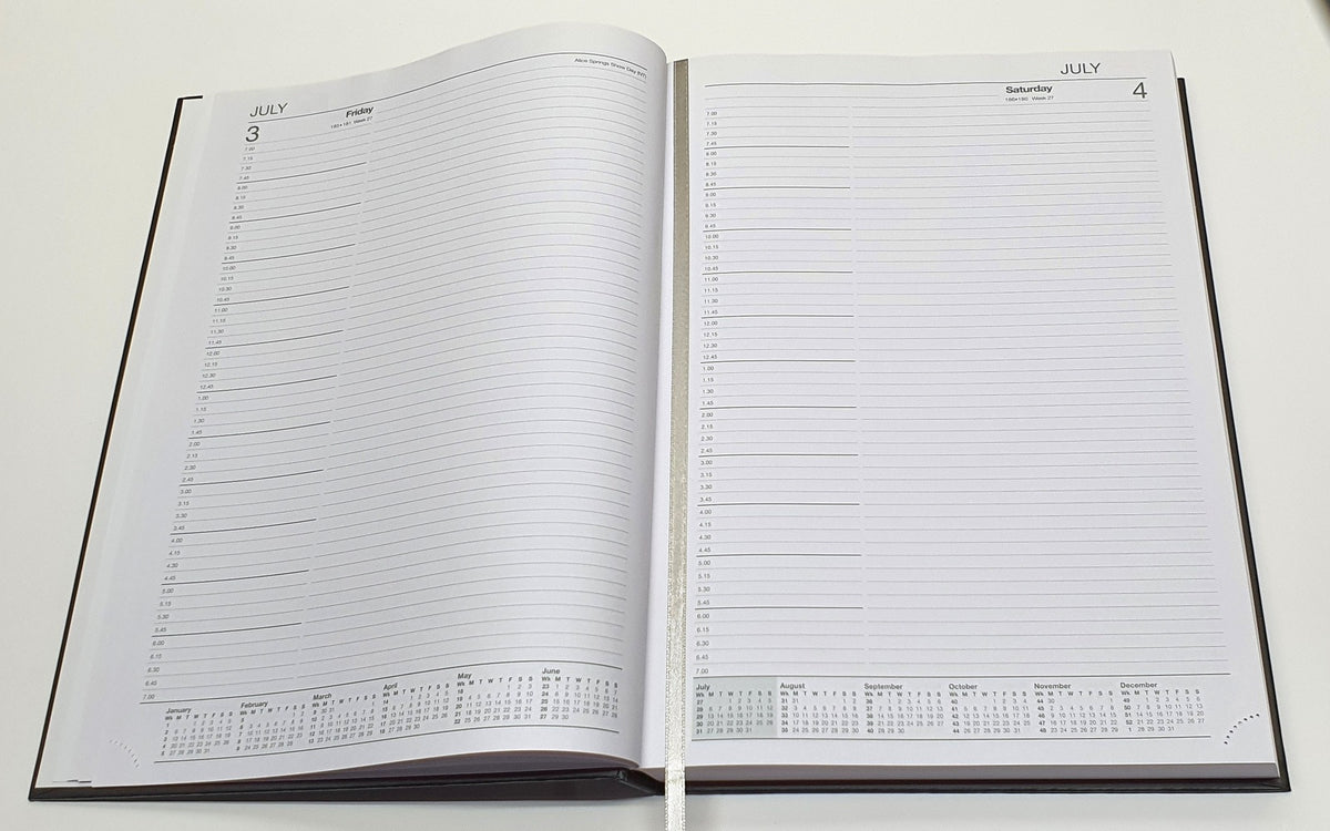 2026-2027 Financial Year Diary Everyday A4 Day to Page Blue Last Diary Company
