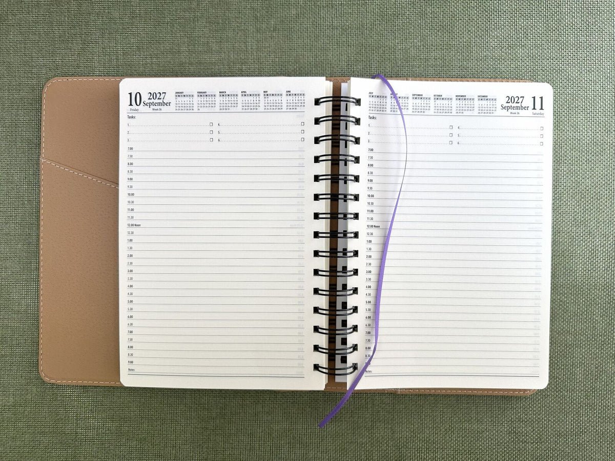 2027 Diary OzCorp Contempo A5 Day to Page Spiral Grape, DA5SD6127
