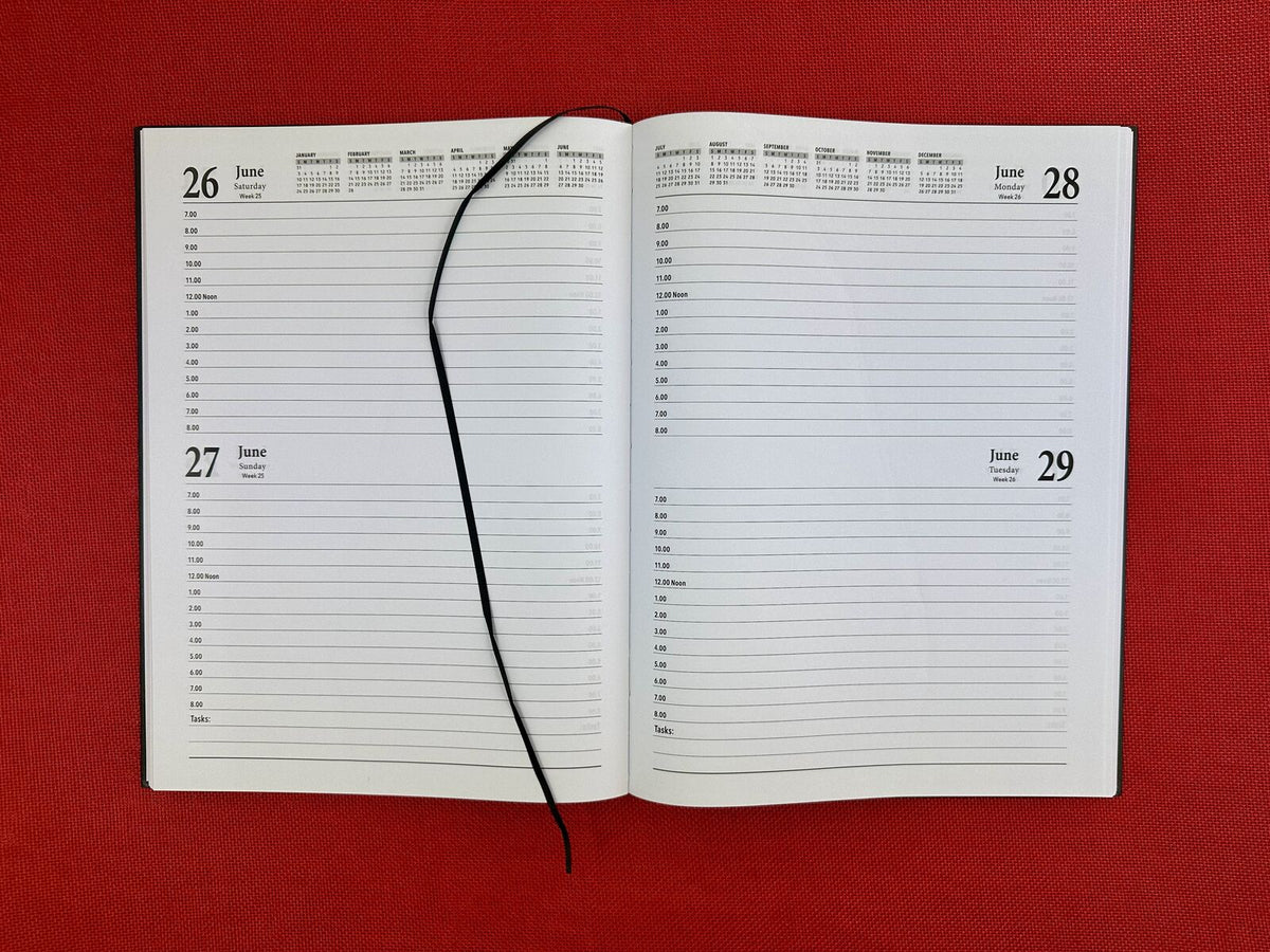 2027 Diary OzCorp Contempo A4 2 Days to a Page Casebound Black