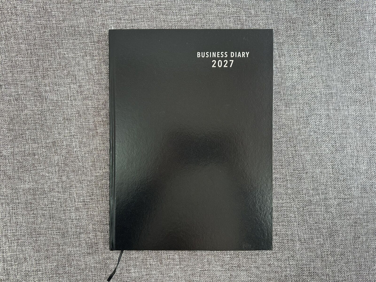 2027 Diary OzCorp Business Basic A4 Week to View Black