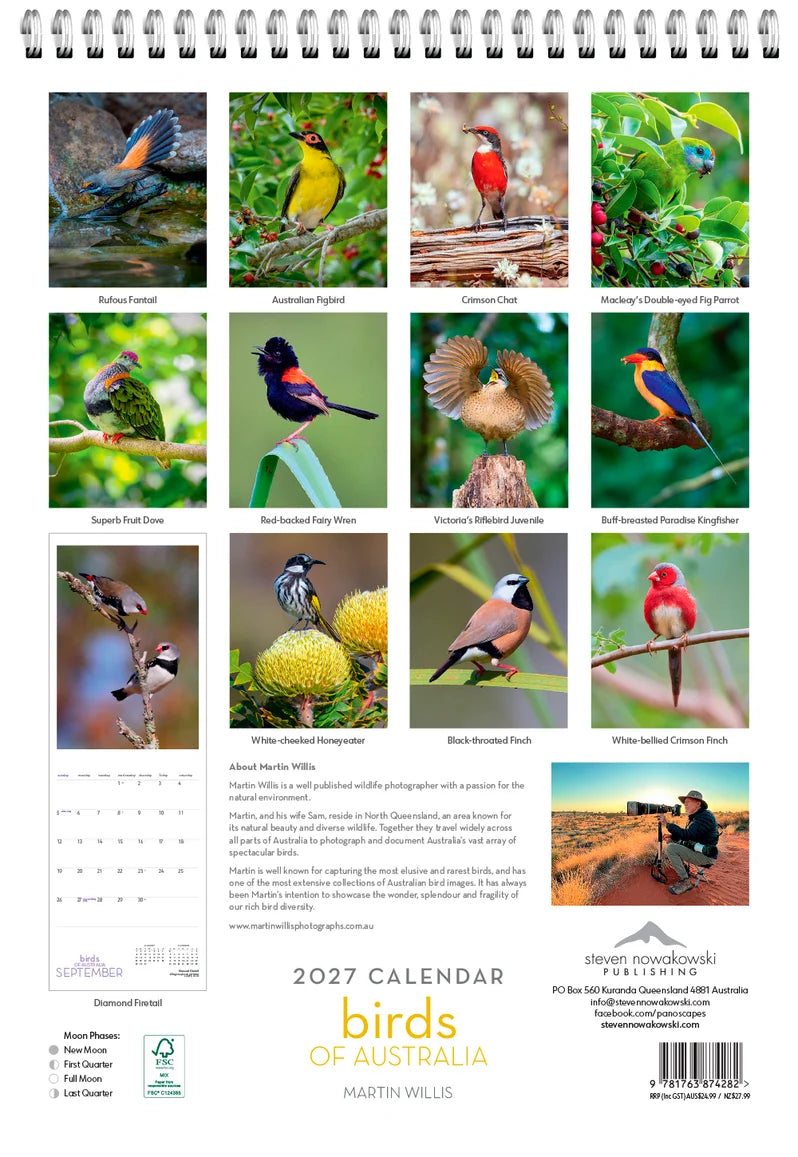 BIRDS OF AUSTRALIA WALL CALENDAR: 2027