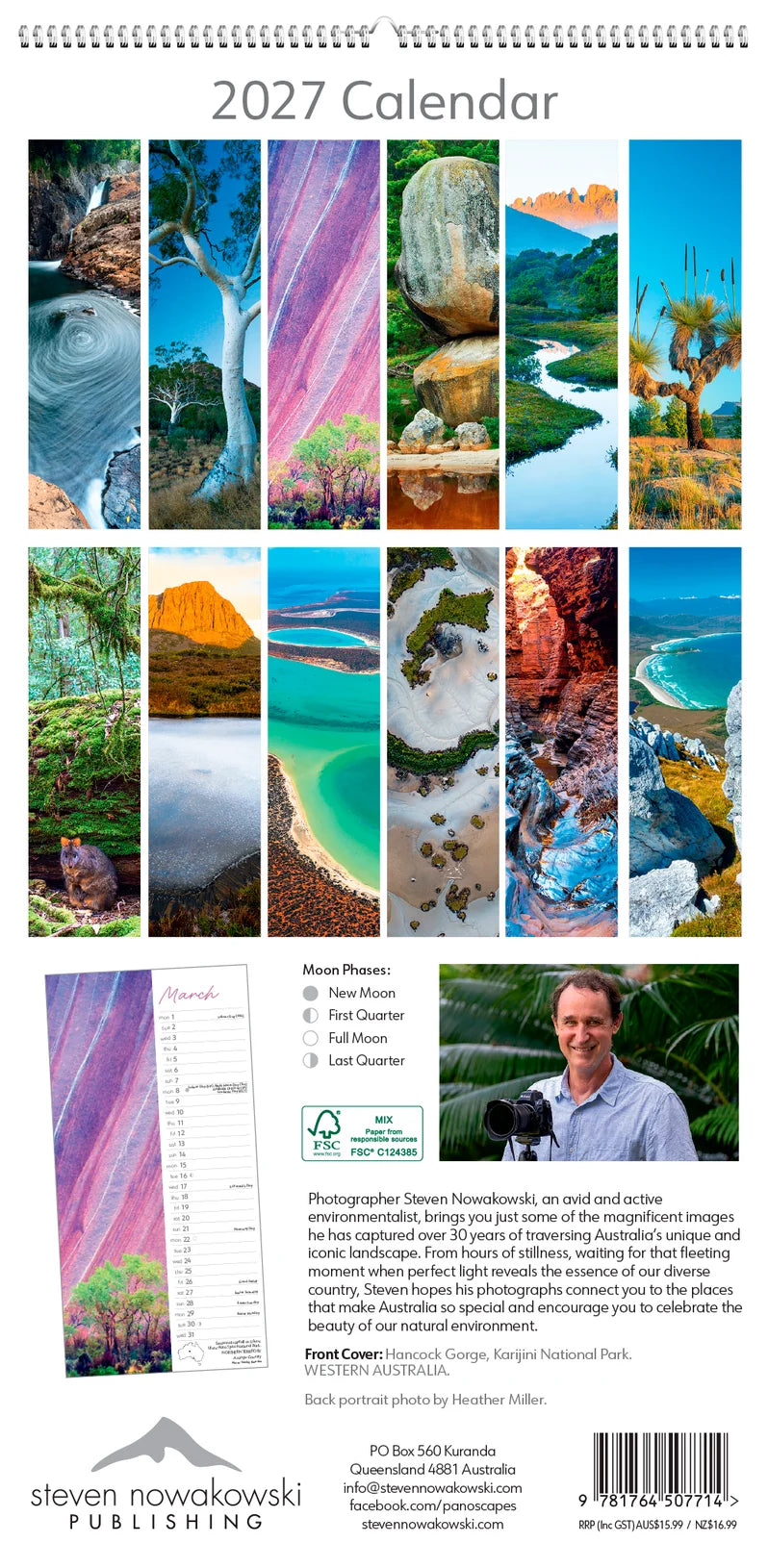 WILD PLACES OF AUSTRALIA SLIM CALENDAR: 2027