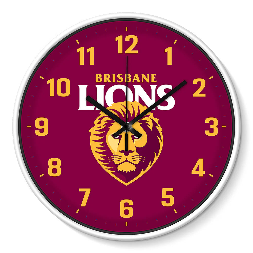 BRISBANE LIONS WALL CLOCK 30CM
