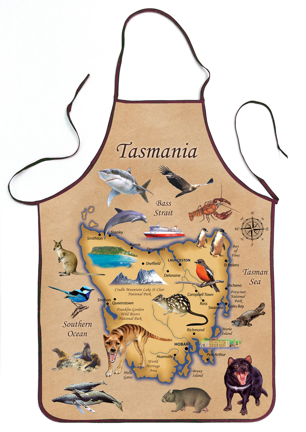 MAP OF TASMANIA APRON
