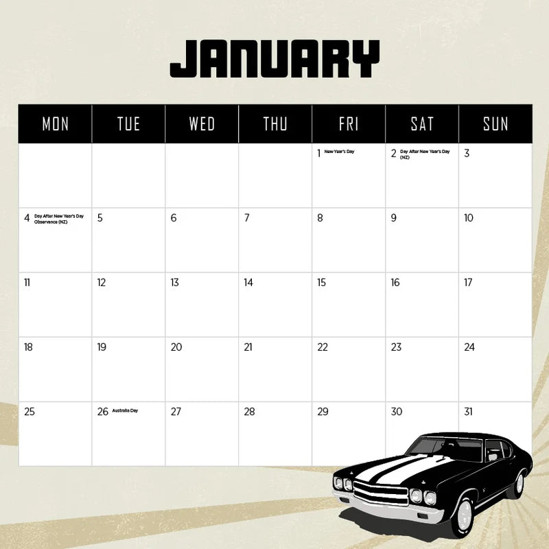 AUSTRALIAN MUSCLE CAR CALENDAR: 2027