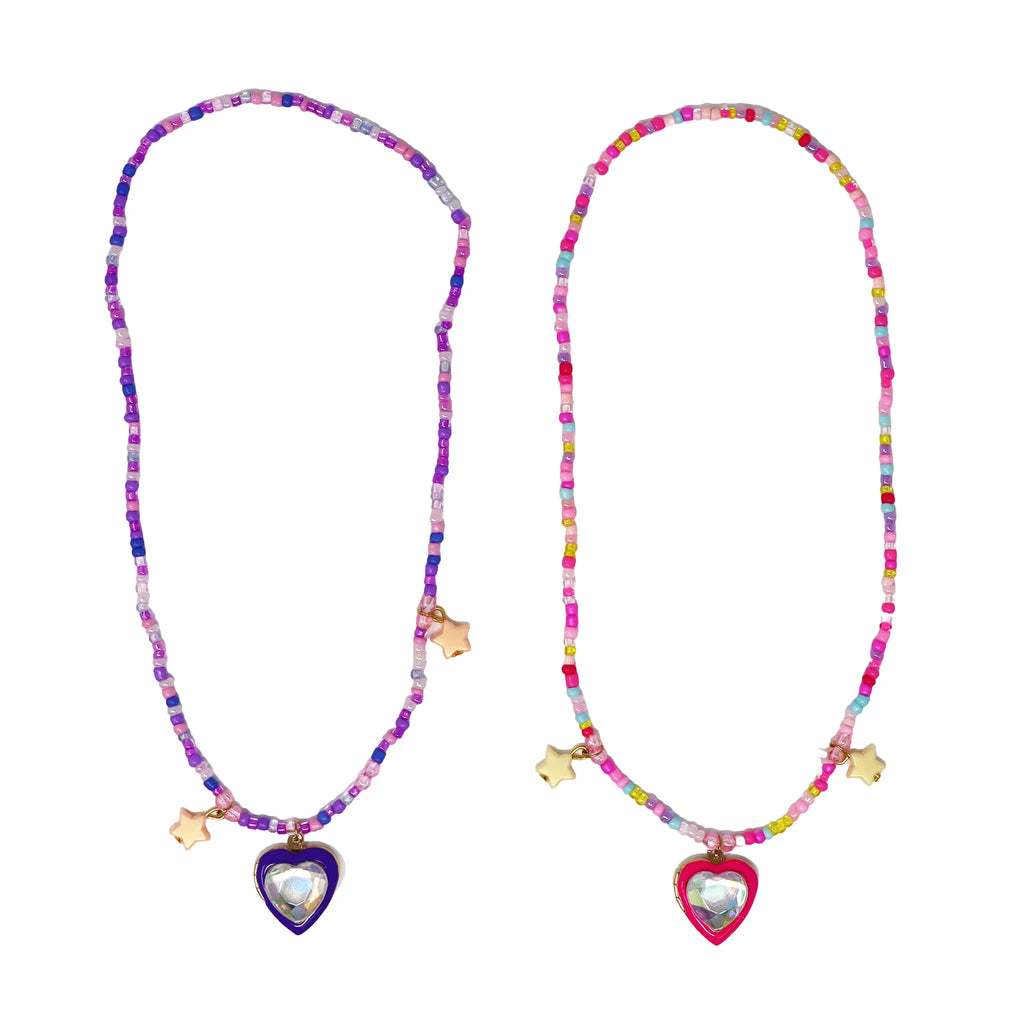 PINK POPPY - BFF SPARKLE HEART BESTIE NECKLACE SET