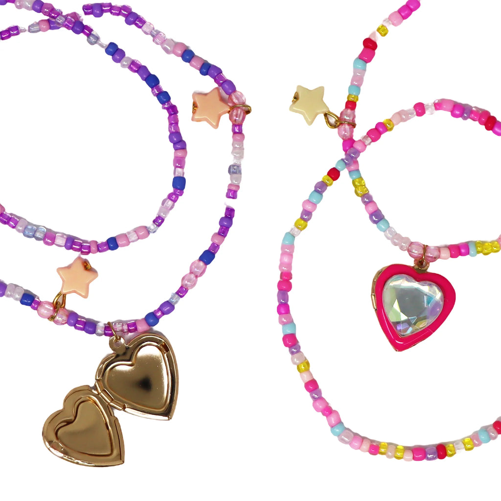 PINK POPPY - BFF SPARKLE HEART BESTIE NECKLACE SET