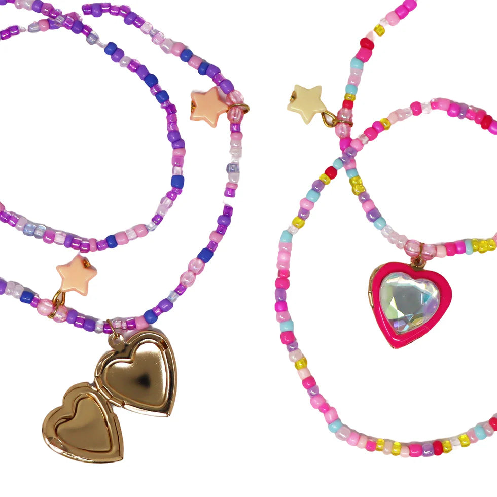 PINK POPPY - BFF SPARKLE HEART BESTIE NECKLACE SET