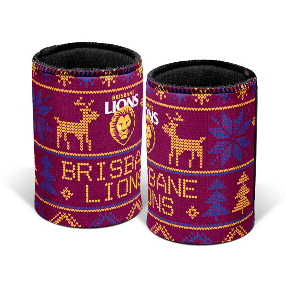 Brisbane Lions Christmas Stubby Holder