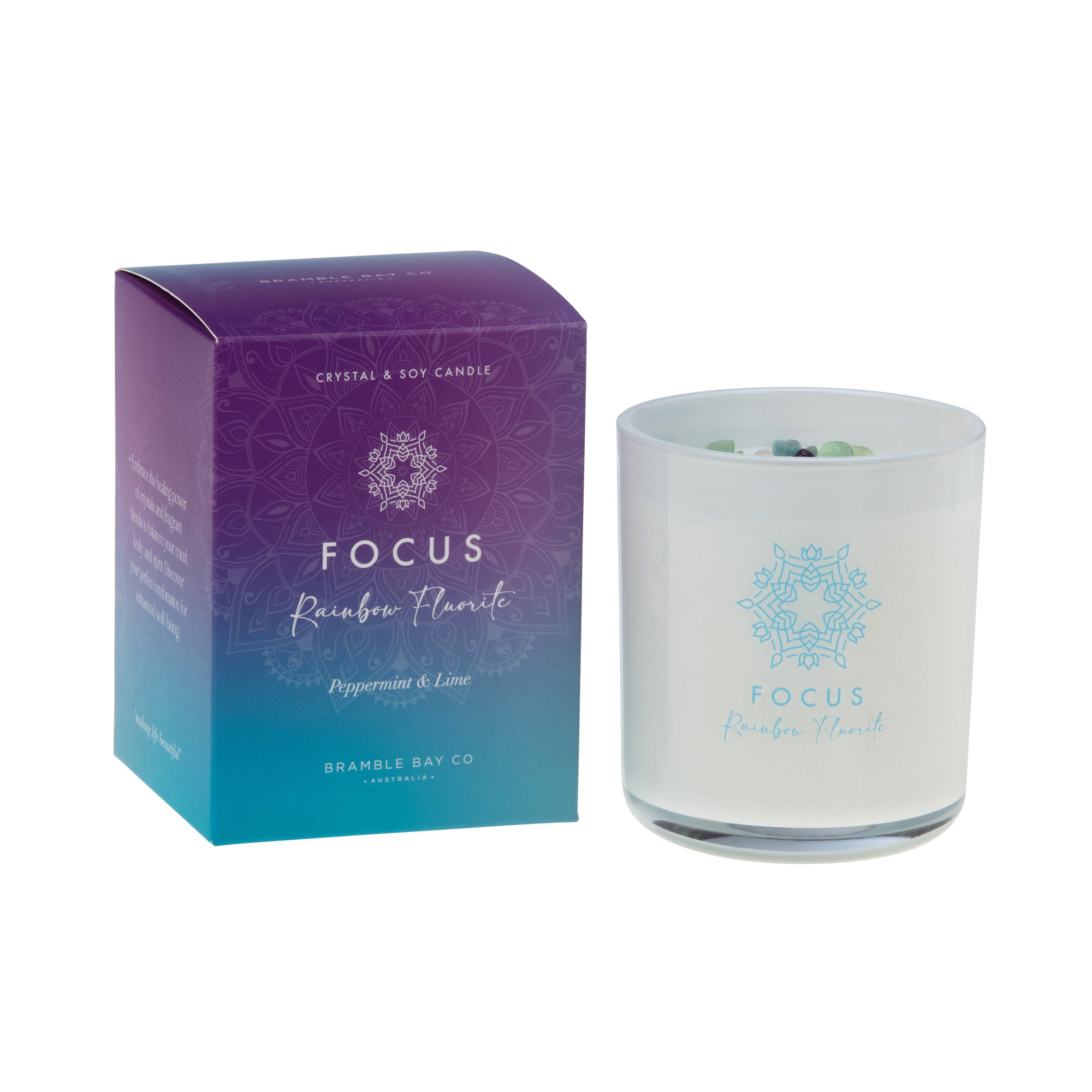 Candle-CrystalBoho-Focus-RainbowFluorite-300g