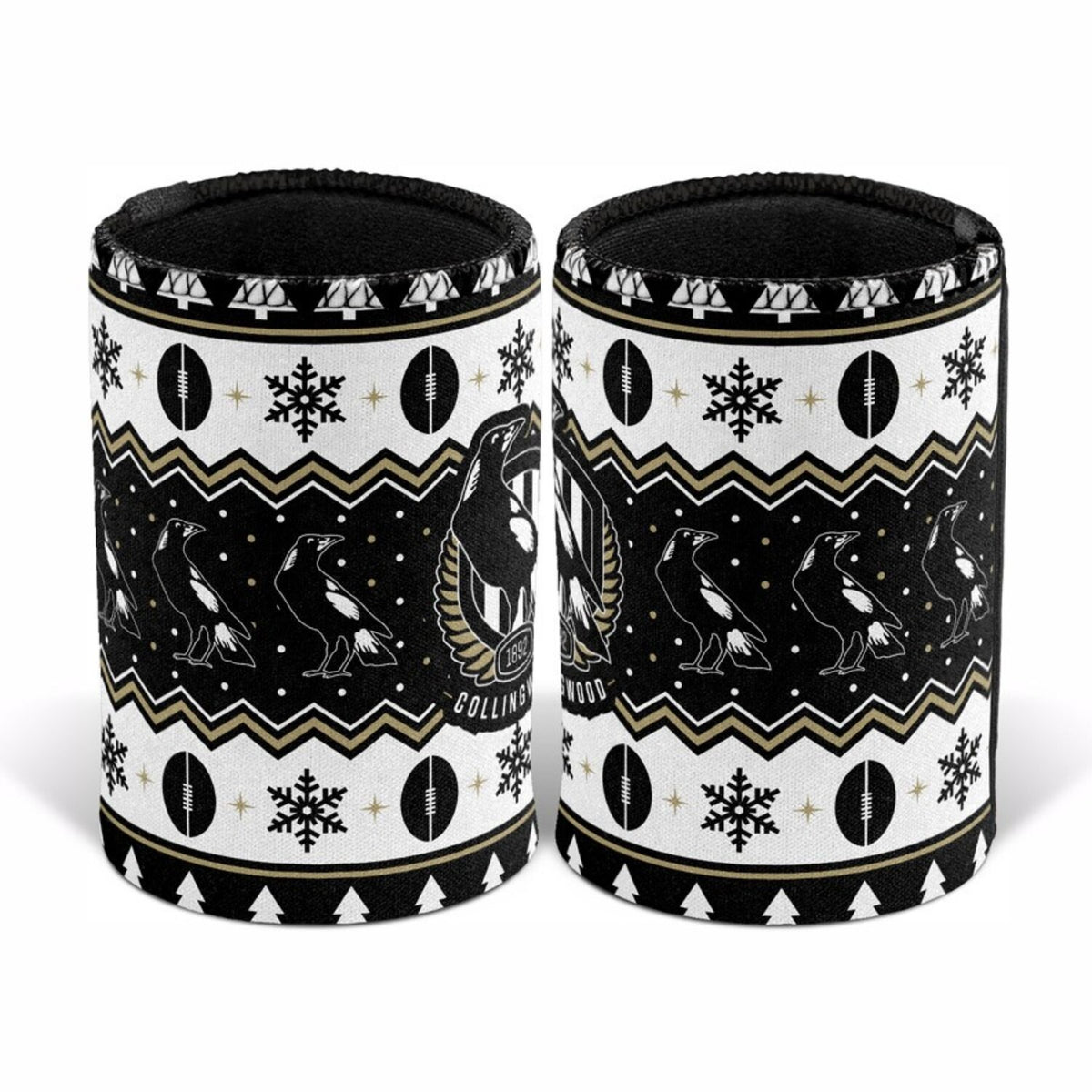 Collingwood Magpies Christmas Stubby Holder