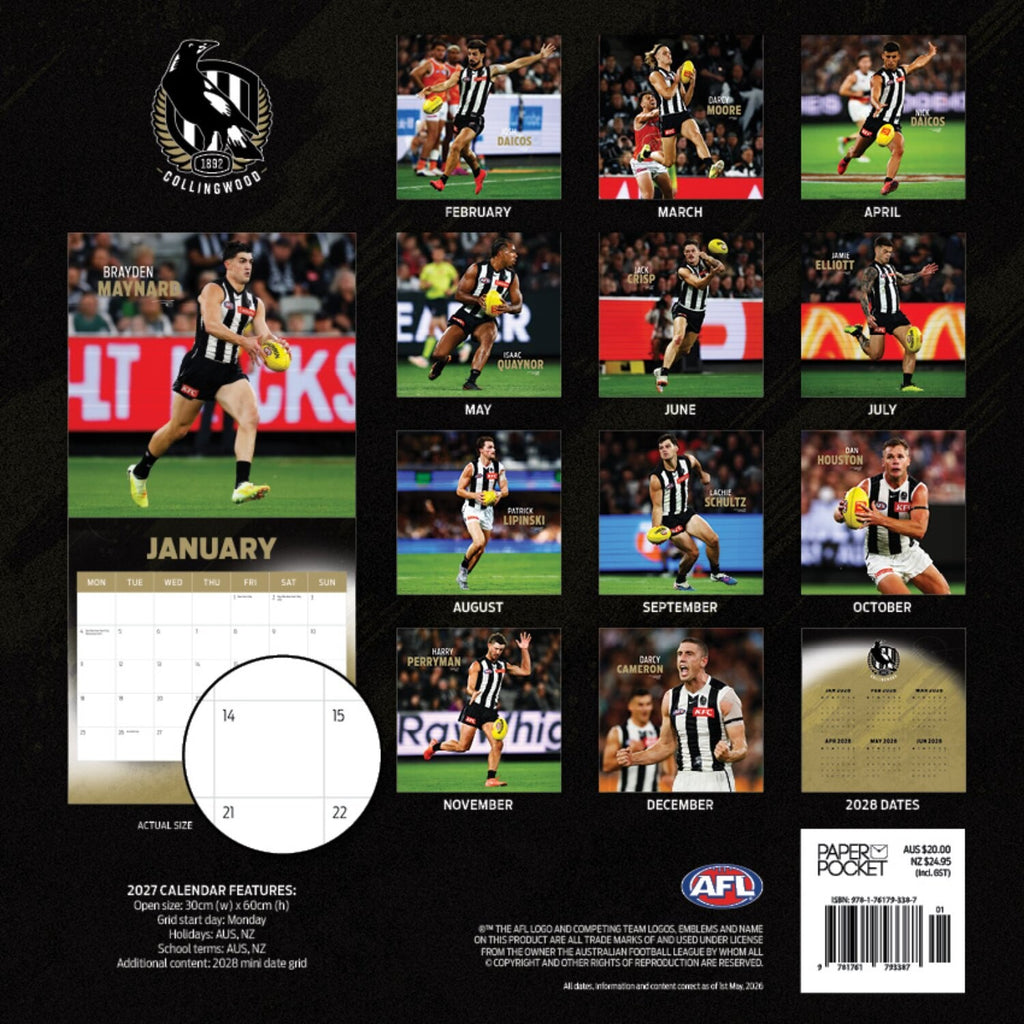 AFL COLLINGWOOD MAGPIES CALENDAR: 2027