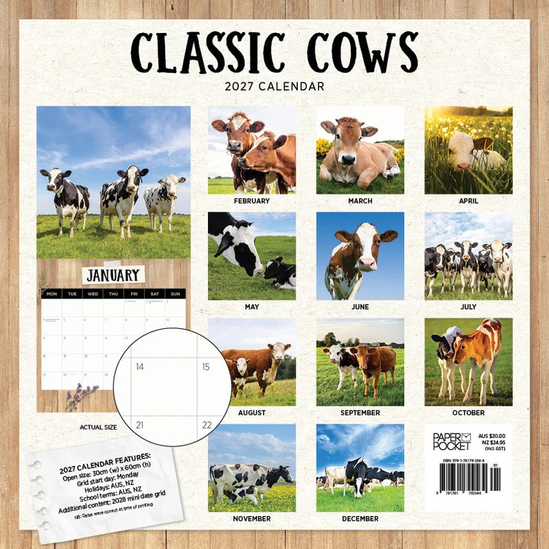 CLASSIC COWS CALENDAR: 2027