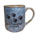 TASMANIAN COFFEE MUG SPECKLED ANIMAL FOOTPRINTS