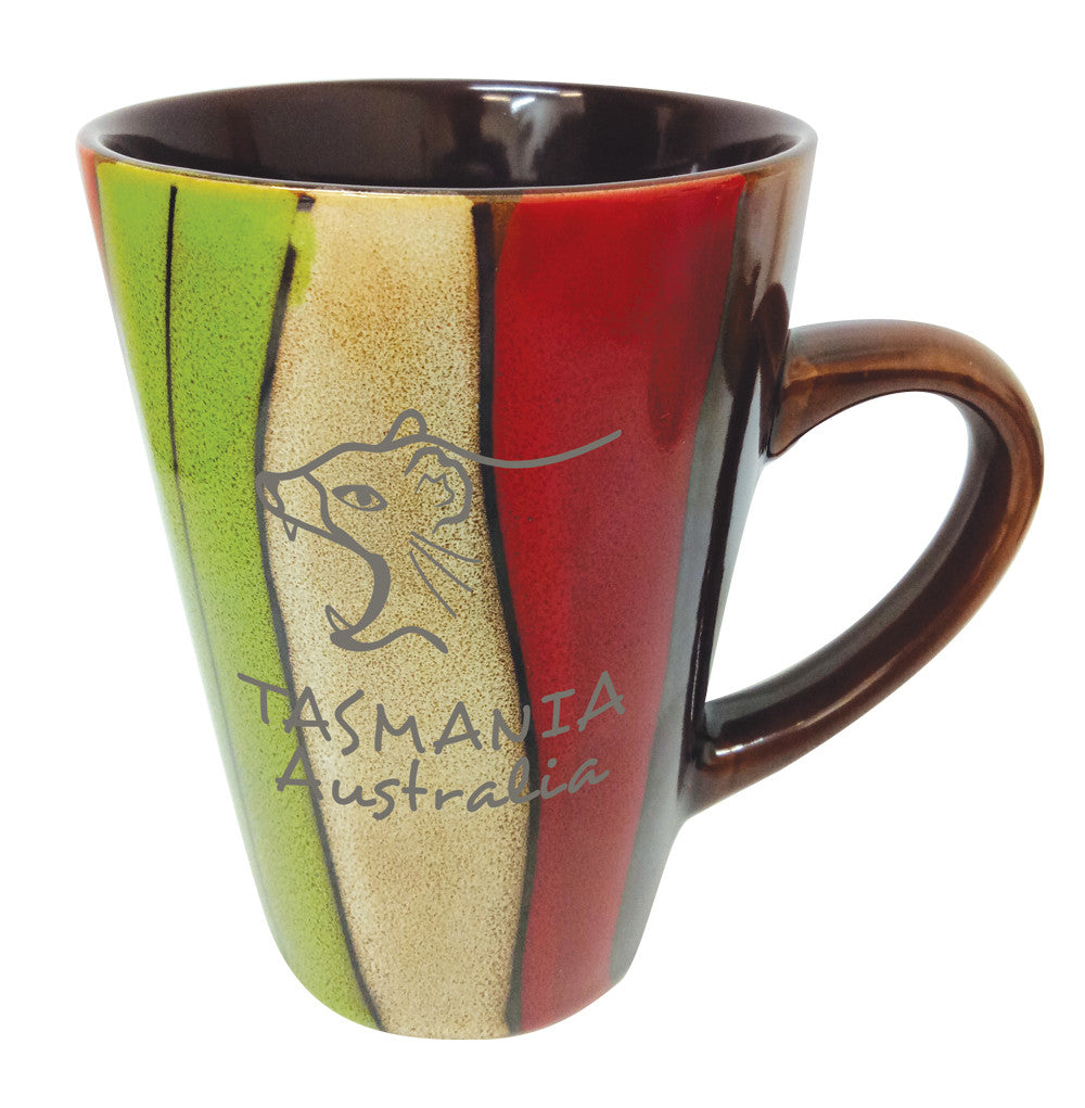 TASMANIAN COFFEE MUG COLOURS LINE DEVIL HEAD