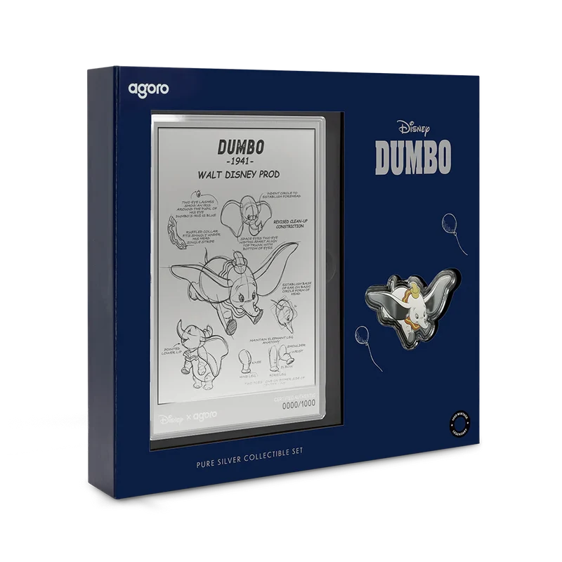 Disney Dumbo Collectible Set 3/4oz Silver Coin + 5g Silver Foil Set