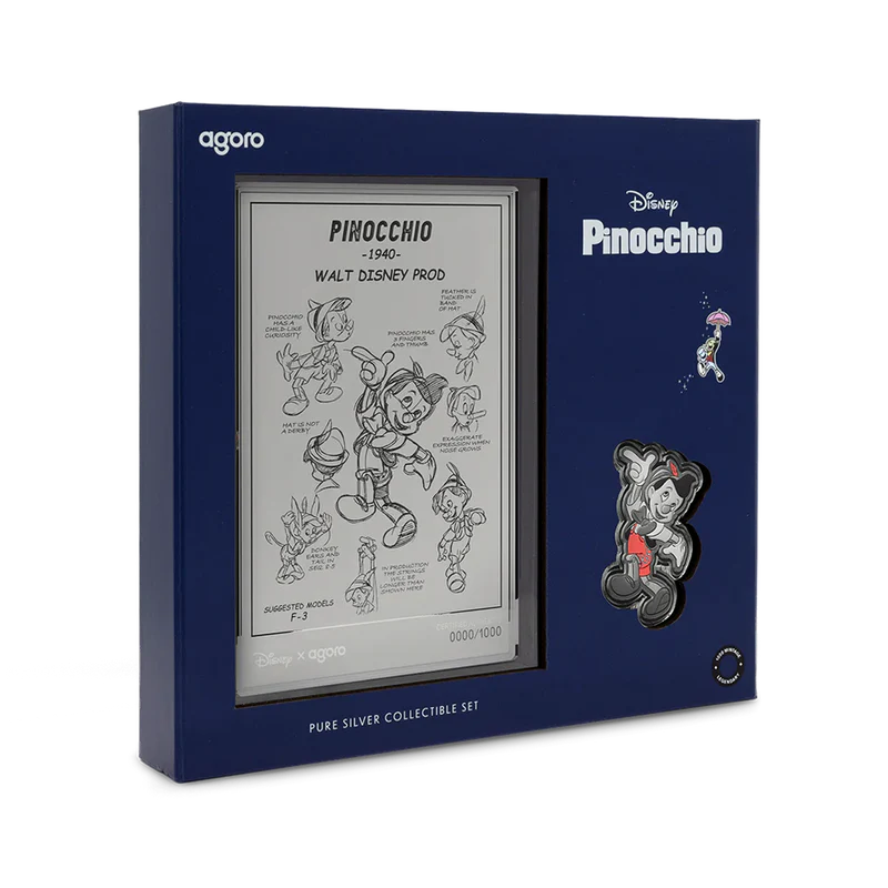 Disney Pinocchio 3/4oz Silver Coin + 5g Silver Foil Set