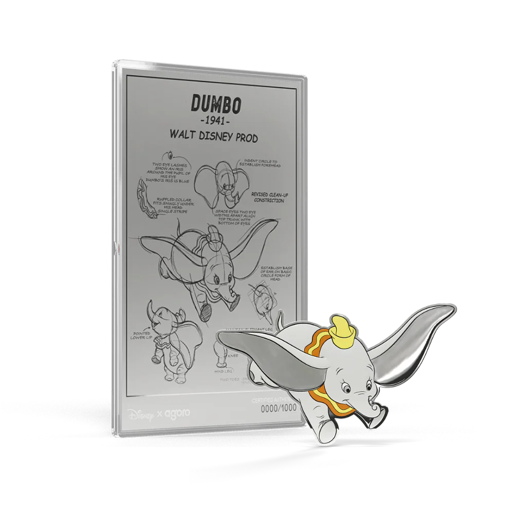 Disney Dumbo Collectible Set 3/4oz Silver Coin + 5g Silver Foil Set