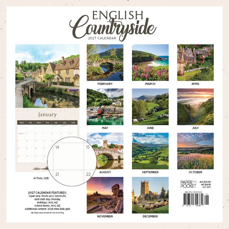 ENGLISH COUNTRYSIDE CALENDAR: 2027