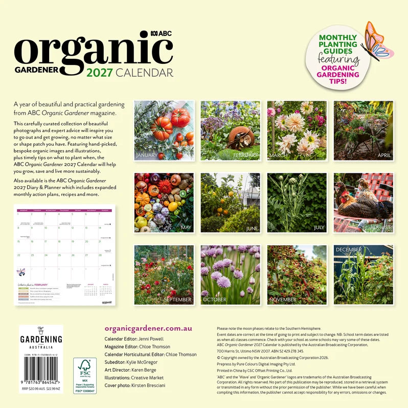 ORGANIC GARDENER CALENDAR: 2027