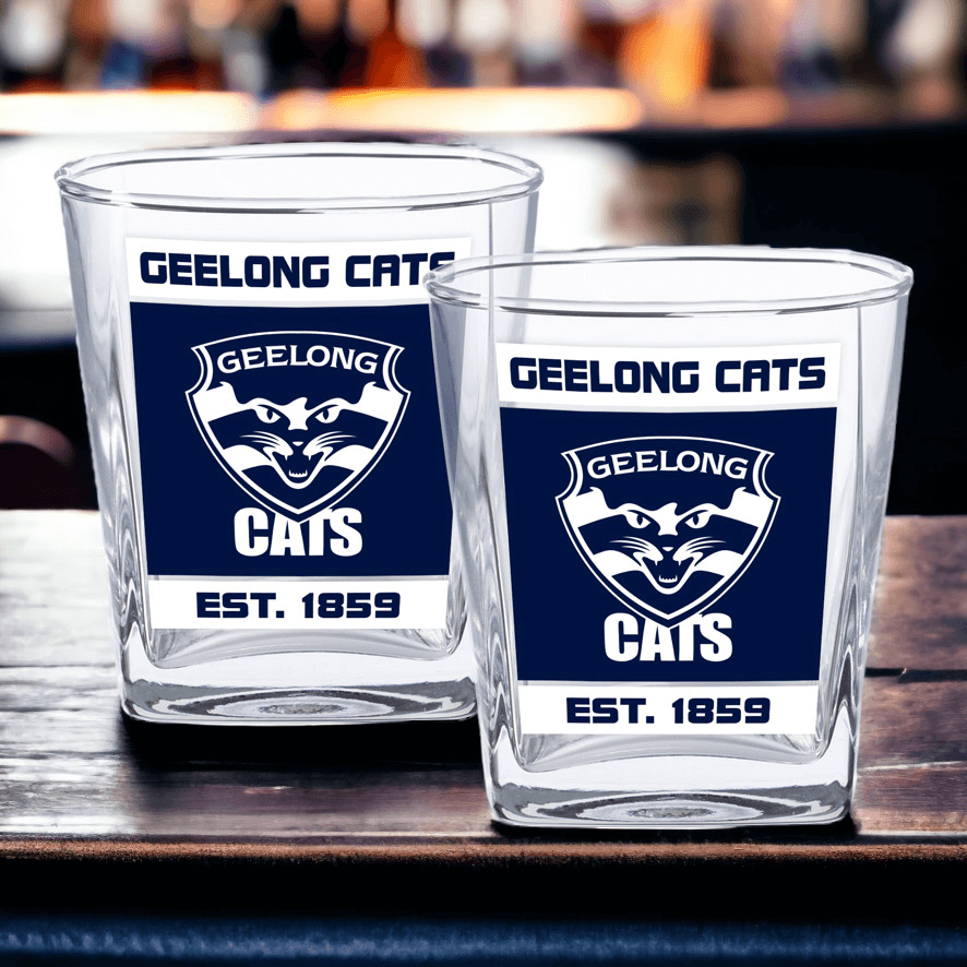 GEELONG CATS SET OF 2 SPIRITS GLASSES