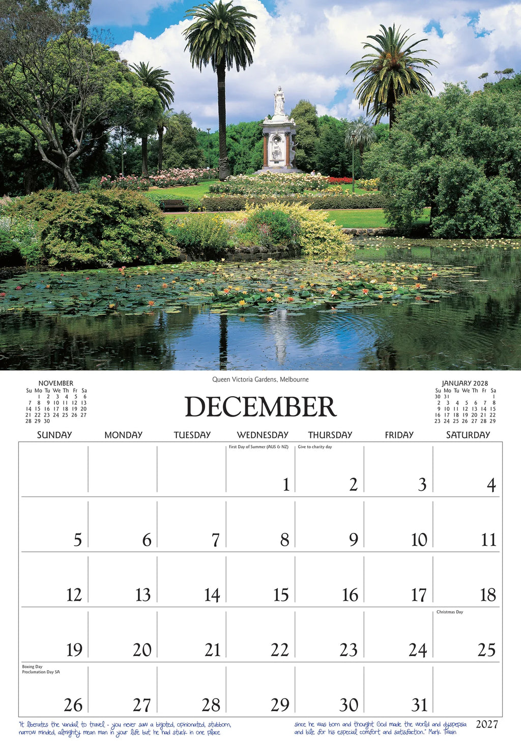 AUST GARDENS CALENDAR: 2027