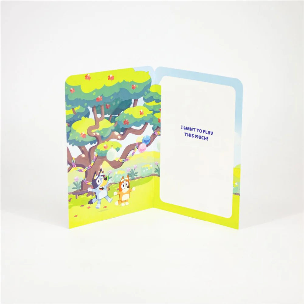 BLUEY 3RD BIRTHDAY STARS AND DOTS ON PURPLE GREETING CARD