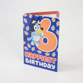 AGE 6 BOY BLUEY CUPCAKES ON BLUE GREETING CARD