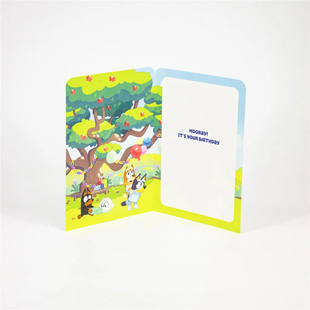 BLUEY PURPLE 2 RAINBOW STRIPES GREETING CARD