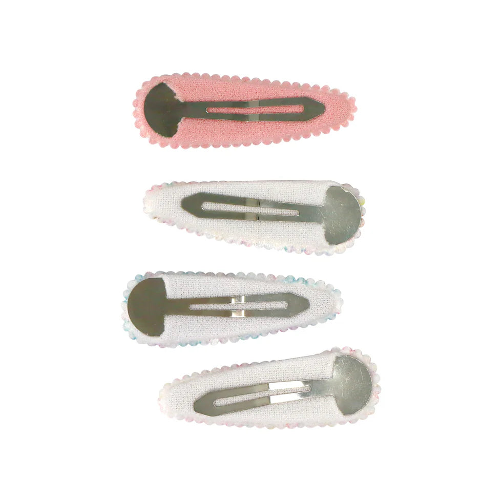 PINK POPPY - PATTERN FABRIC 4-PACK HAIR CLIPS