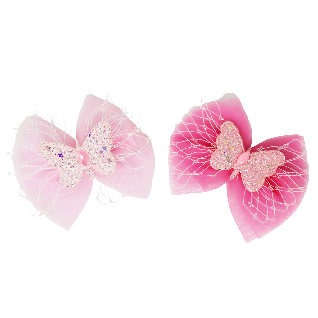 PINK POPPY - GLITTER BUTTERFLY BOW HAIR CLIP