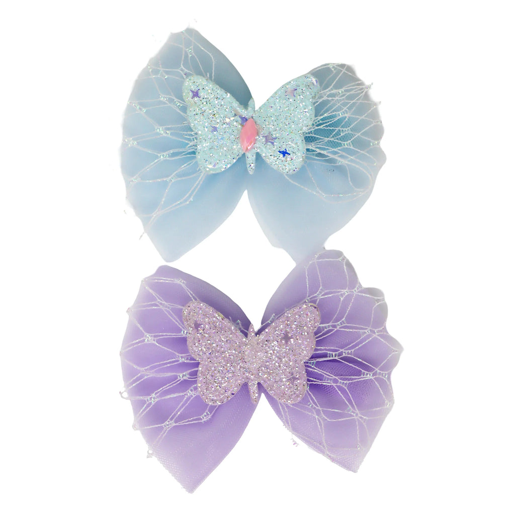 PINK POPPY - GLITTER BUTTERFLY BOW HAIR CLIP
