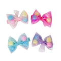 PINK POPPY - POM POM BOW HAIR CLIP