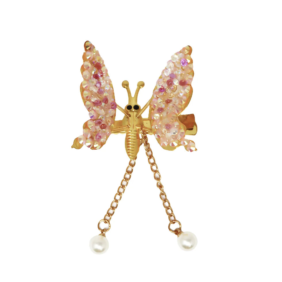 PINK POPPY - EMBELLISHED FLUTTER FLY HAIR CLIP
