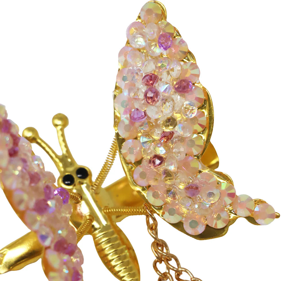 PINK POPPY - EMBELLISHED FLUTTER FLY HAIR CLIP